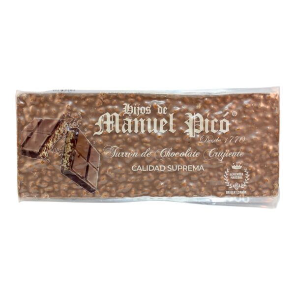 Turrón de chocolate crujiente